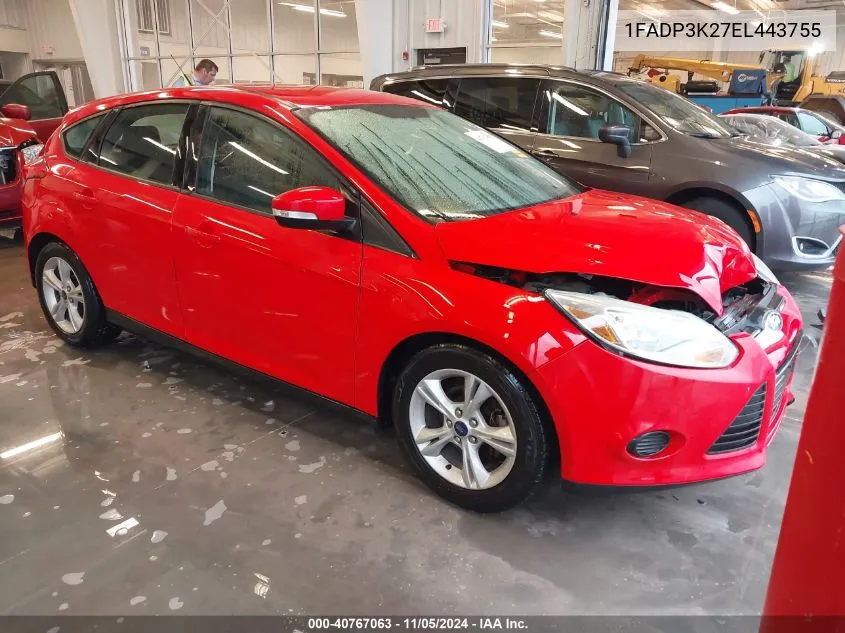 2014 Ford Focus Se VIN: 1FADP3K27EL443755 Lot: 40767063