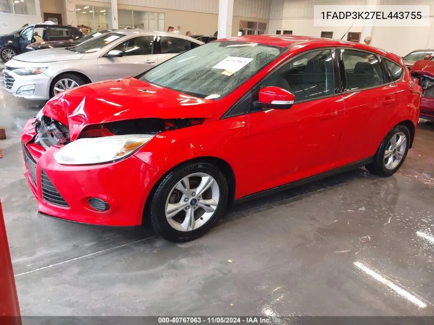 2014 Ford Focus Se VIN: 1FADP3K27EL443755 Lot: 40767063