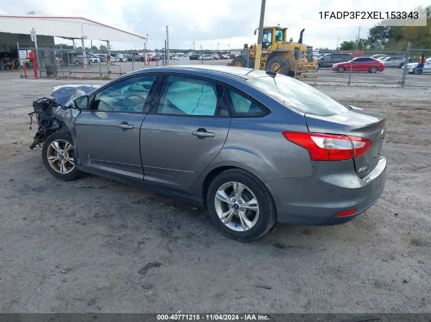 1FADP3F2XEL153343 2014 Ford Focus Se