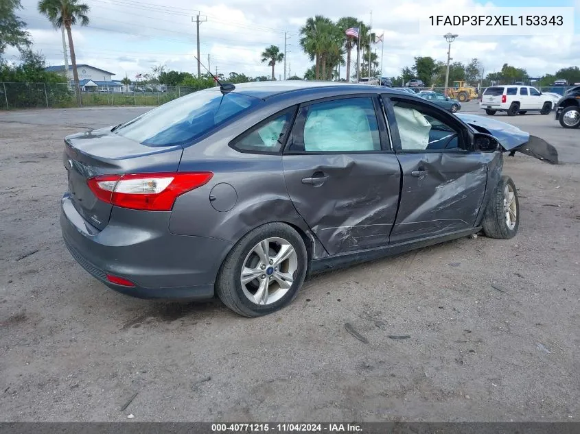 1FADP3F2XEL153343 2014 Ford Focus Se