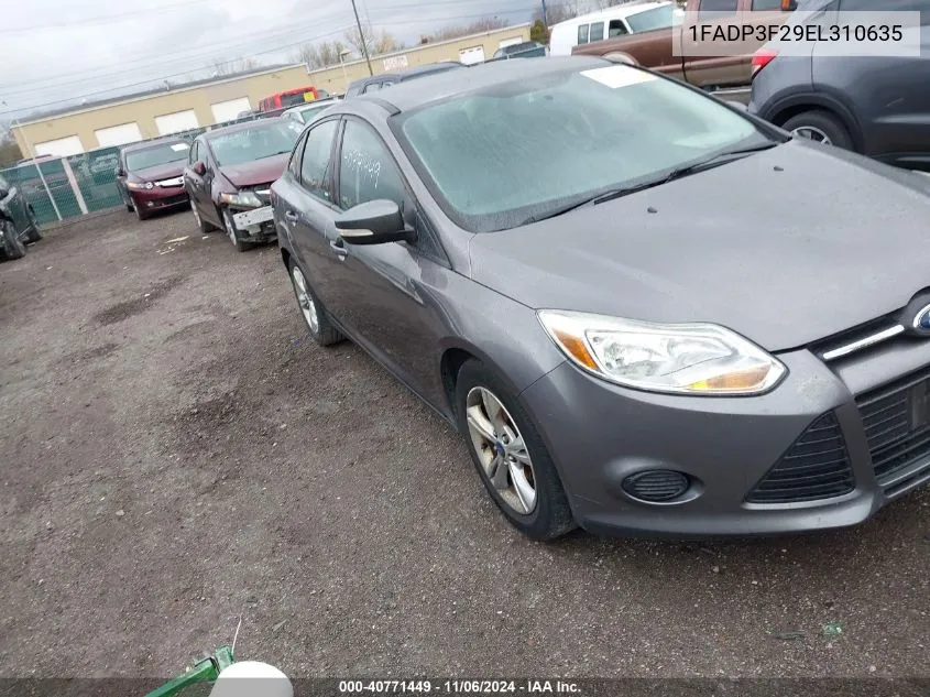 2014 Ford Focus Se VIN: 1FADP3F29EL310635 Lot: 40771449