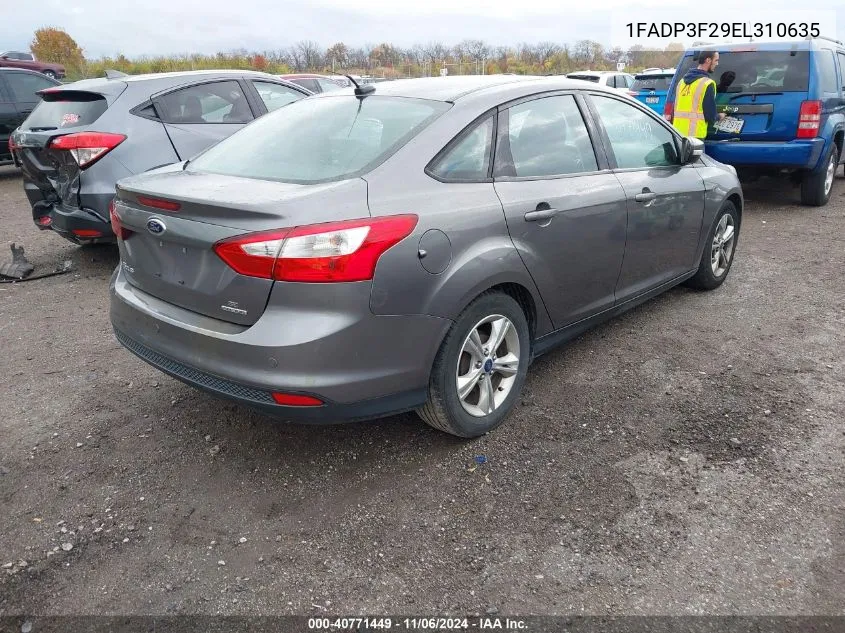 2014 Ford Focus Se VIN: 1FADP3F29EL310635 Lot: 40771449