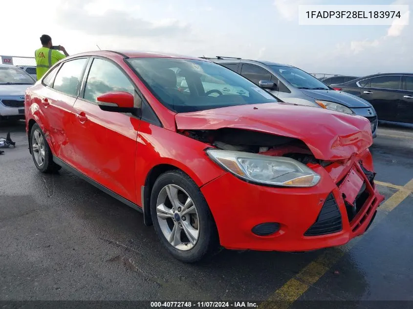 2014 Ford Focus Se VIN: 1FADP3F28EL183974 Lot: 40772748