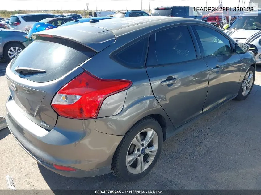 2014 Ford Focus Se VIN: 1FADP3K28EL330123 Lot: 40785245