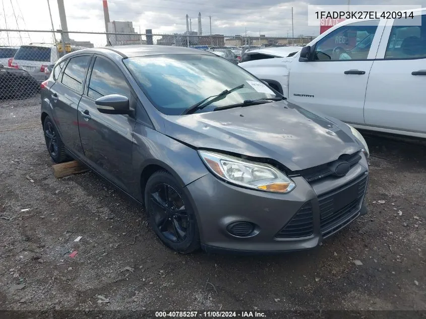 2014 Ford Focus Se VIN: 1FADP3K27EL420914 Lot: 40785257