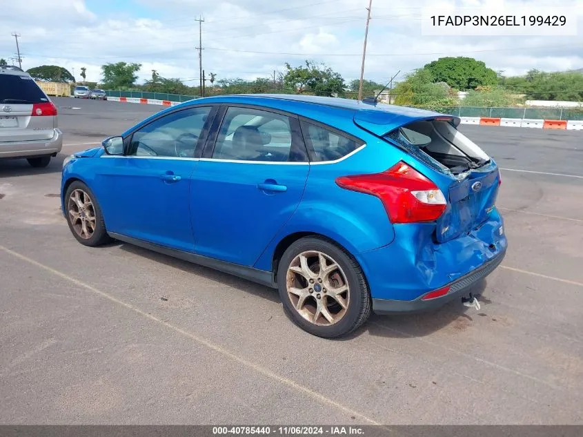 2014 Ford Focus Titanium VIN: 1FADP3N26EL199429 Lot: 40785440