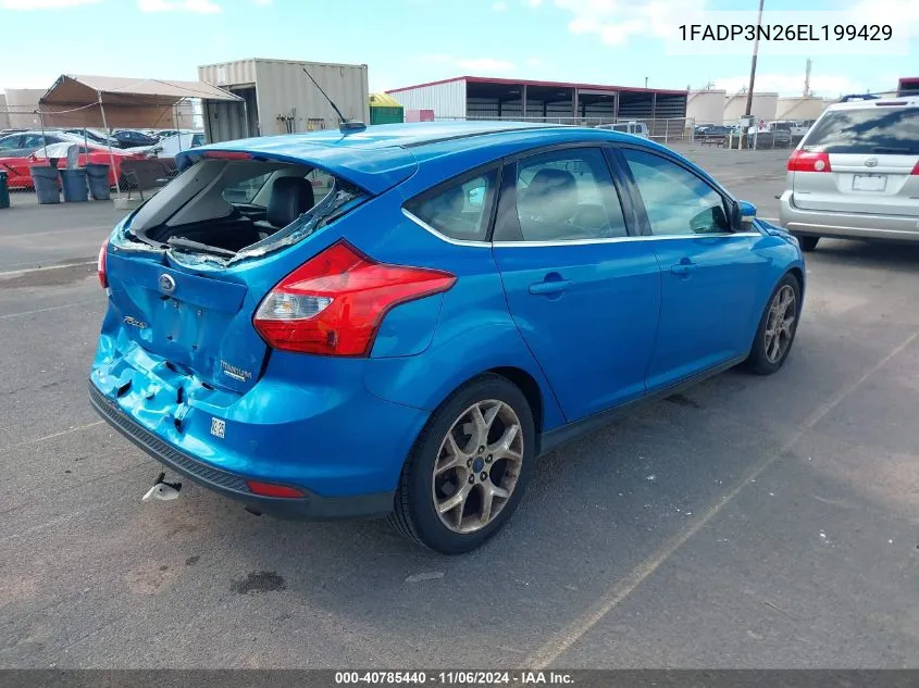 2014 Ford Focus Titanium VIN: 1FADP3N26EL199429 Lot: 40785440