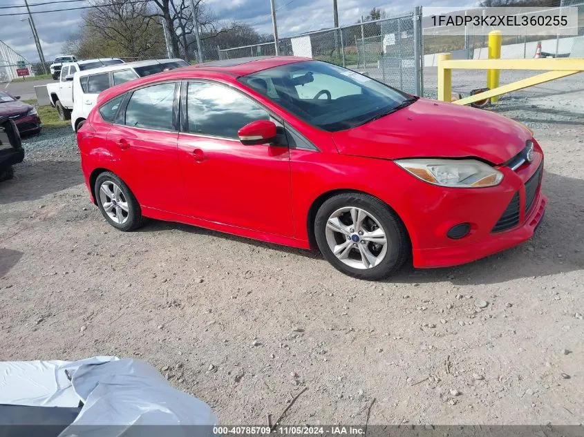 2014 Ford Focus Se VIN: 1FADP3K2XEL360255 Lot: 40785709