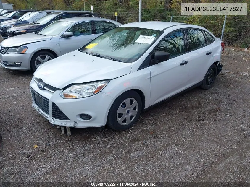 2014 Ford Focus S VIN: 1FADP3E23EL417827 Lot: 40789227