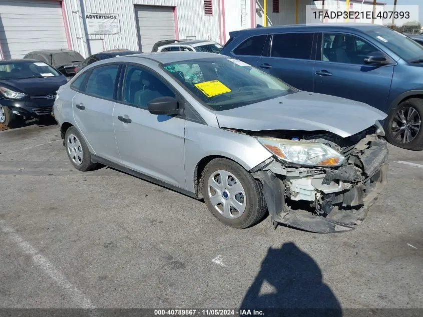 2014 Ford Focus S VIN: 1FADP3E21EL407393 Lot: 40789867