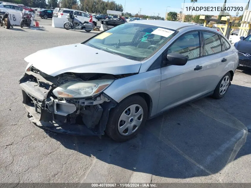 2014 Ford Focus S VIN: 1FADP3E21EL407393 Lot: 40789867