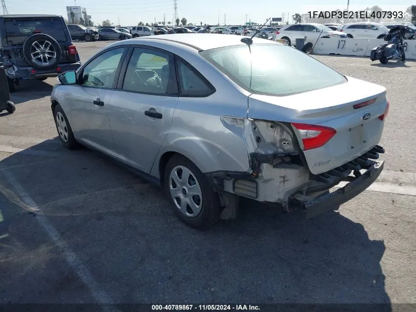 2014 Ford Focus S VIN: 1FADP3E21EL407393 Lot: 40789867