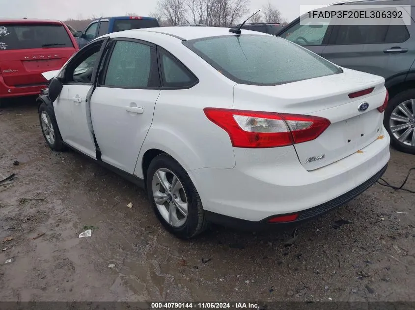 2014 Ford Focus Se VIN: 1FADP3F20EL306392 Lot: 40790144