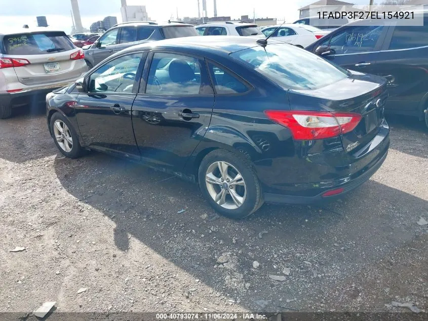 2014 Ford Focus Se VIN: 1FADP3F27EL154921 Lot: 40793074