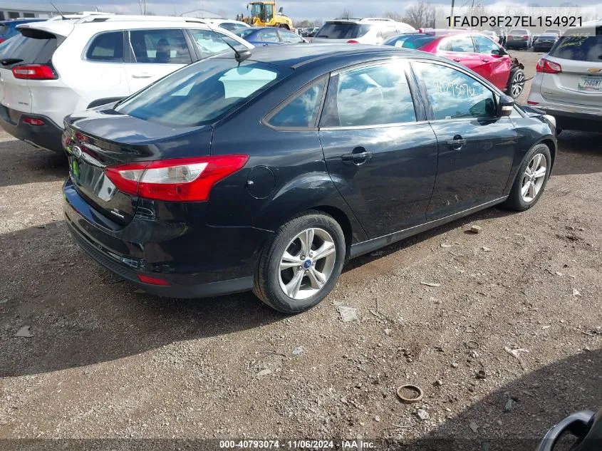 2014 Ford Focus Se VIN: 1FADP3F27EL154921 Lot: 40793074