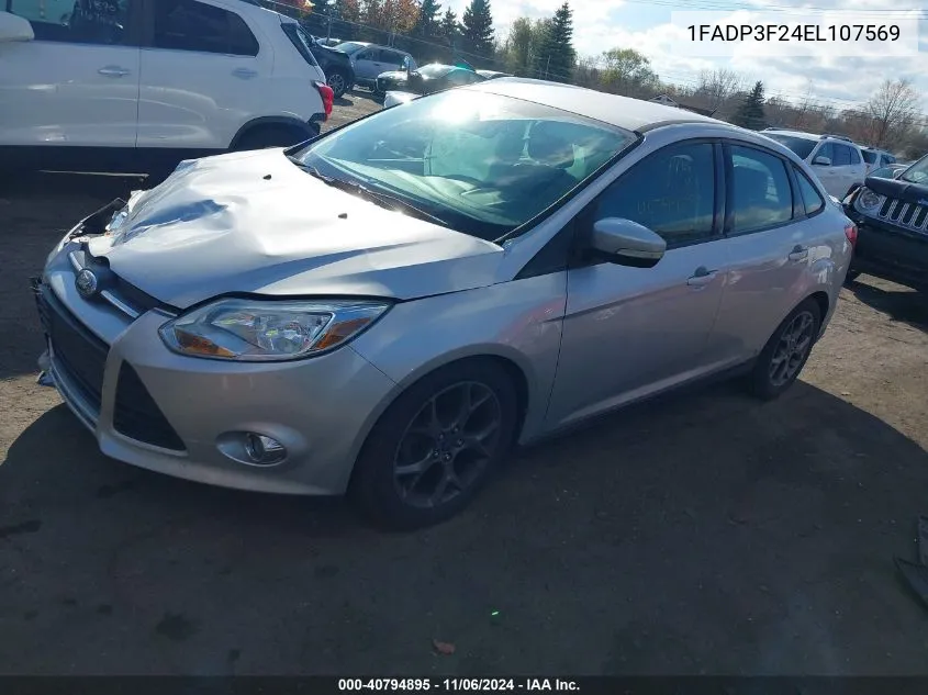 2014 Ford Focus Se VIN: 1FADP3F24EL107569 Lot: 40794895