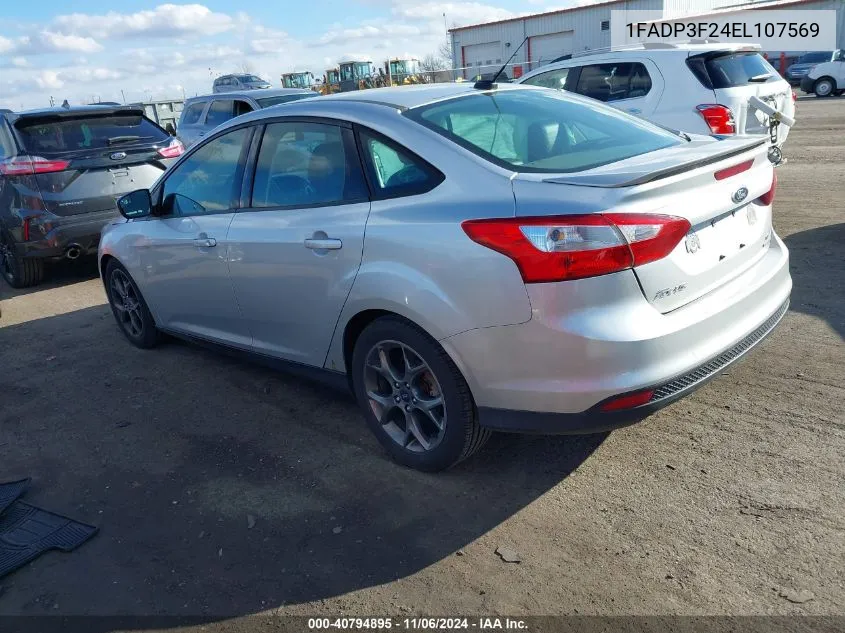 2014 Ford Focus Se VIN: 1FADP3F24EL107569 Lot: 40794895