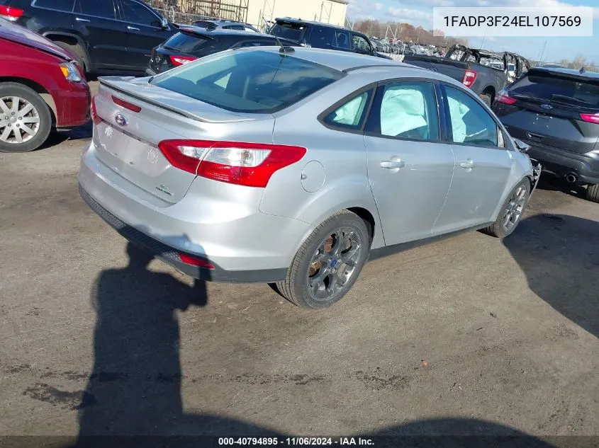 2014 Ford Focus Se VIN: 1FADP3F24EL107569 Lot: 40794895