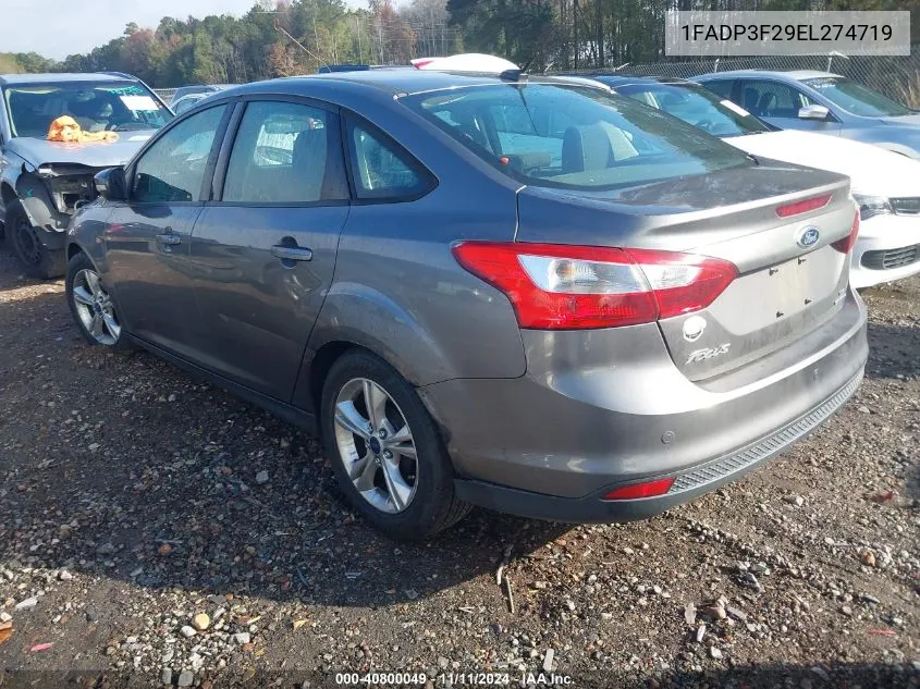 2014 Ford Focus Se VIN: 1FADP3F29EL274719 Lot: 40800049