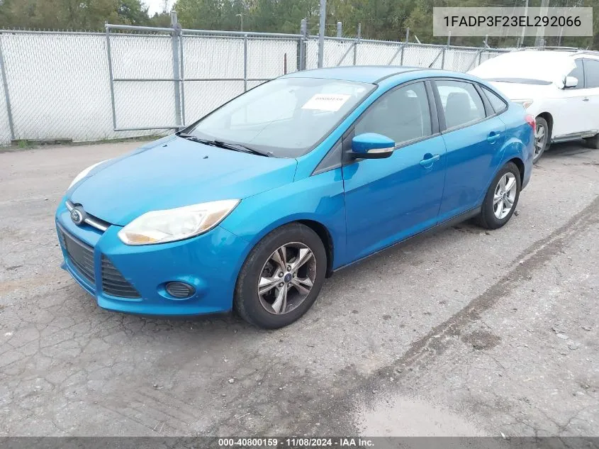 2014 Ford Focus Se VIN: 1FADP3F23EL292066 Lot: 40800159