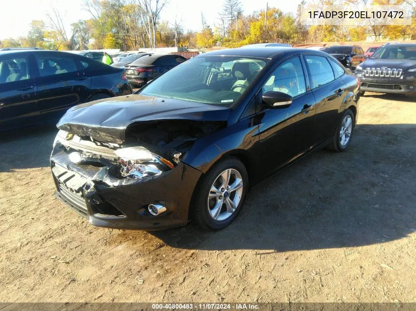 2014 Ford Focus Se VIN: 1FADP3F20EL107472 Lot: 40800483