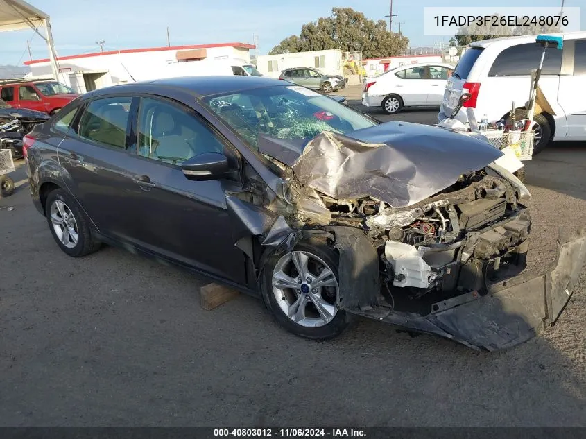 2014 Ford Focus Se VIN: 1FADP3F26EL248076 Lot: 40803012