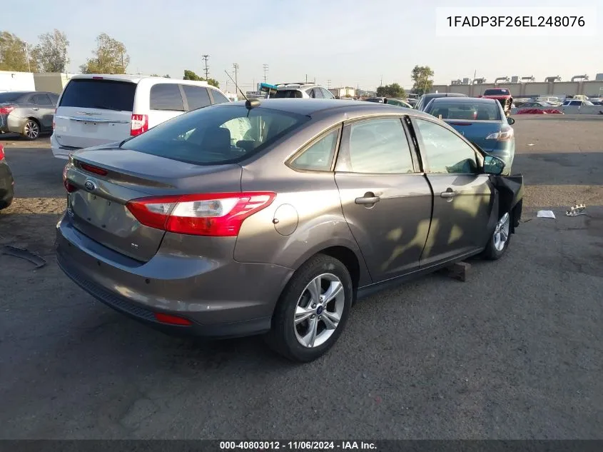 2014 Ford Focus Se VIN: 1FADP3F26EL248076 Lot: 40803012