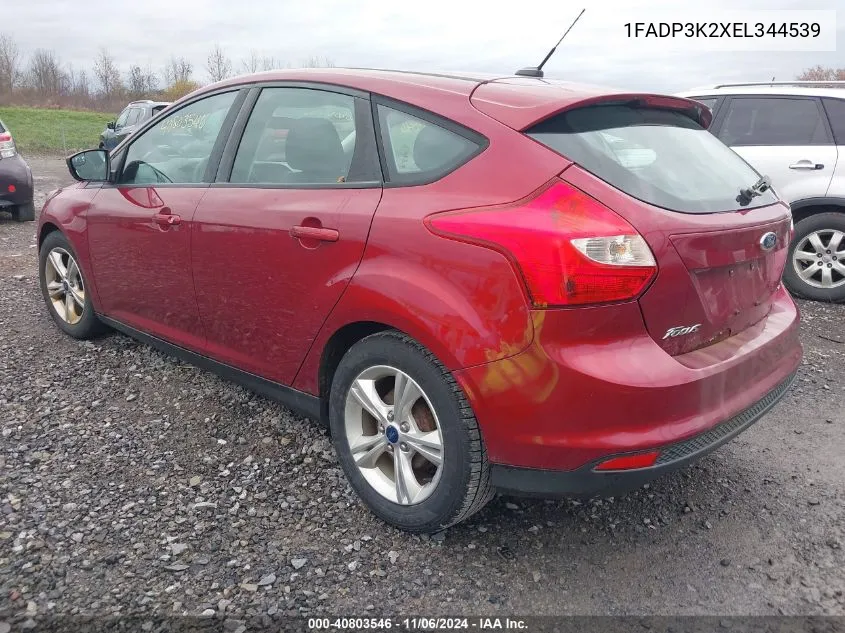 2014 Ford Focus Se VIN: 1FADP3K2XEL344539 Lot: 40803546