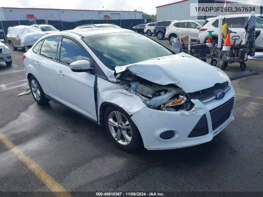 2014 Ford Focus Se VIN: 1FADP3F26EL367634 Lot: 40810367