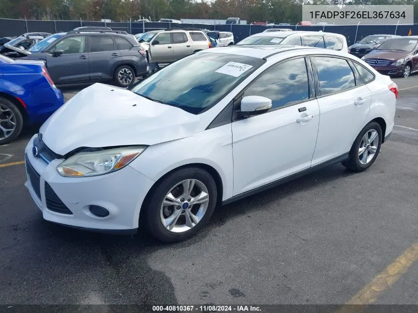 2014 Ford Focus Se VIN: 1FADP3F26EL367634 Lot: 40810367