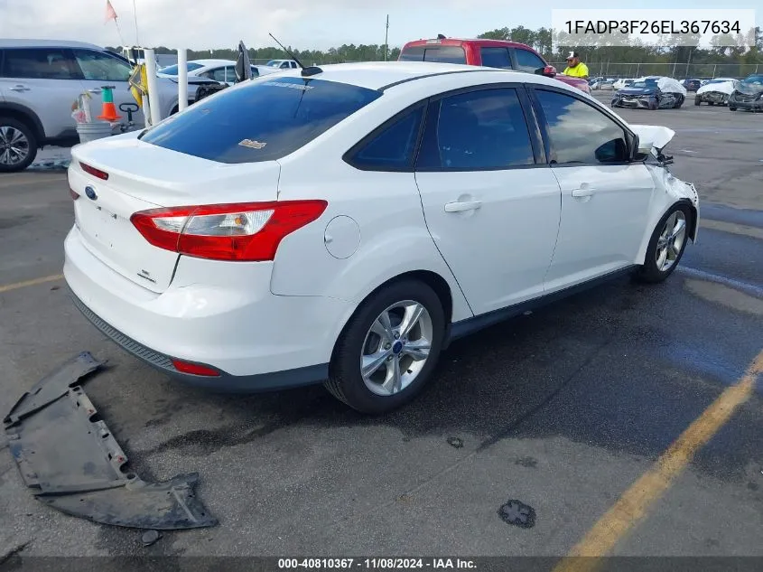 2014 Ford Focus Se VIN: 1FADP3F26EL367634 Lot: 40810367