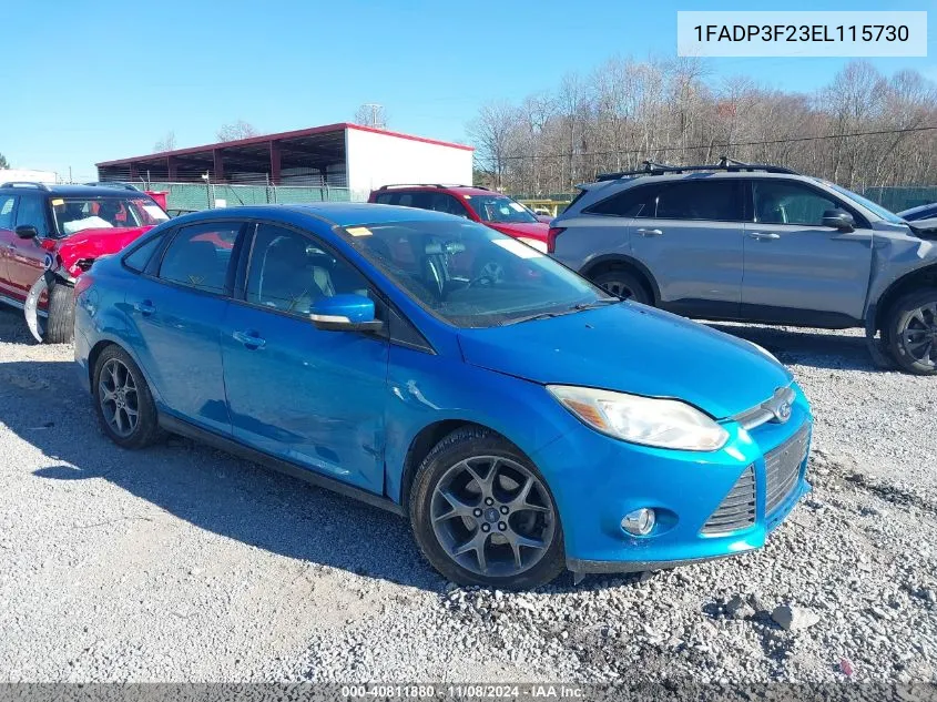 2014 Ford Focus Se VIN: 1FADP3F23EL115730 Lot: 40811880