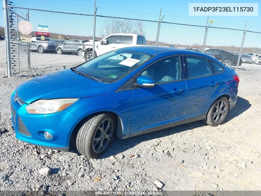 2014 Ford Focus Se VIN: 1FADP3F23EL115730 Lot: 40811880