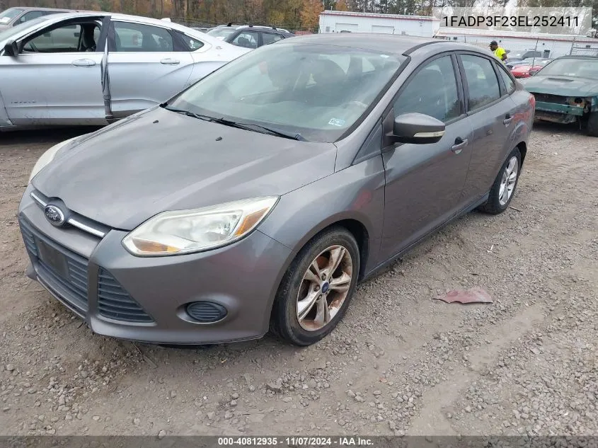 2014 Ford Focus Se VIN: 1FADP3F23EL252411 Lot: 40812935