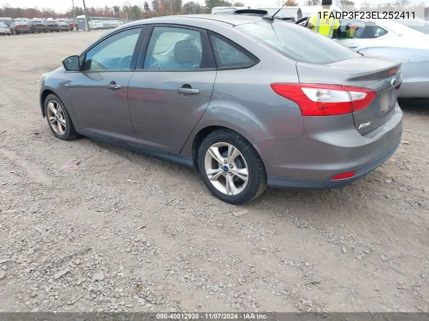 2014 Ford Focus Se VIN: 1FADP3F23EL252411 Lot: 40812935