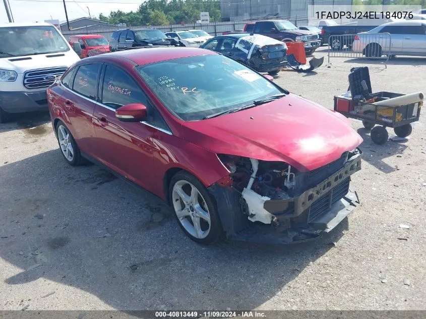 2014 Ford Focus Titanium VIN: 1FADP3J24EL184076 Lot: 40813449