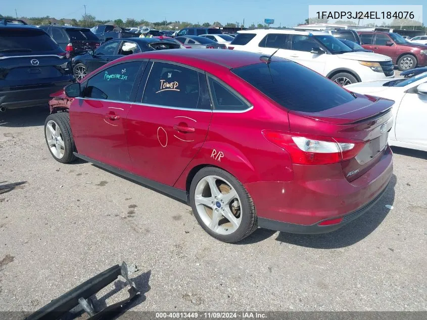 2014 Ford Focus Titanium VIN: 1FADP3J24EL184076 Lot: 40813449