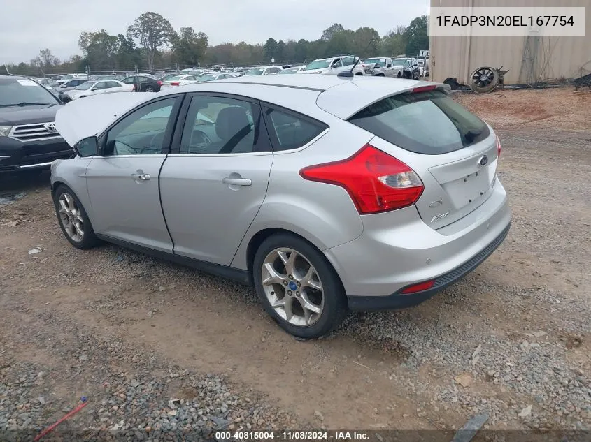 2014 Ford Focus Titanium VIN: 1FADP3N20EL167754 Lot: 40815004