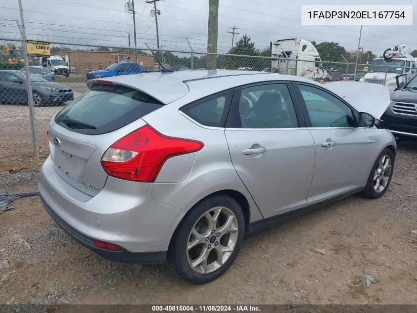 2014 Ford Focus Titanium VIN: 1FADP3N20EL167754 Lot: 40815004