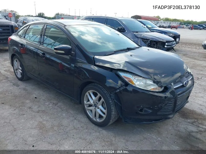 2014 Ford Focus Se VIN: 1FADP3F20EL378130 Lot: 40816076