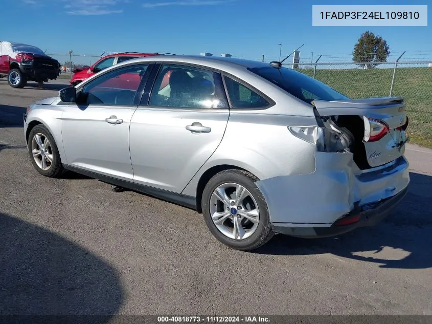 2014 Ford Focus Se VIN: 1FADP3F24EL109810 Lot: 40818773