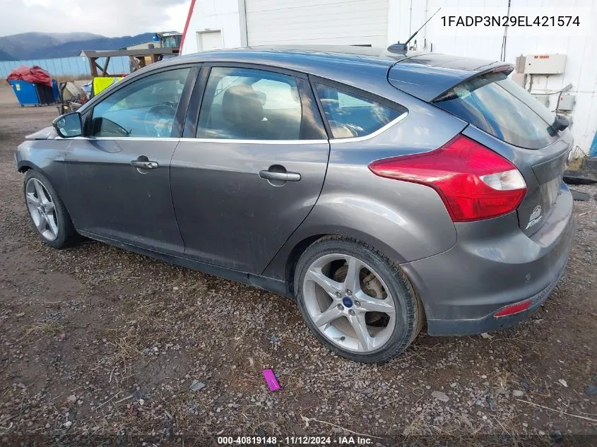 2014 Ford Focus Titanium VIN: 1FADP3N29EL421574 Lot: 40819148