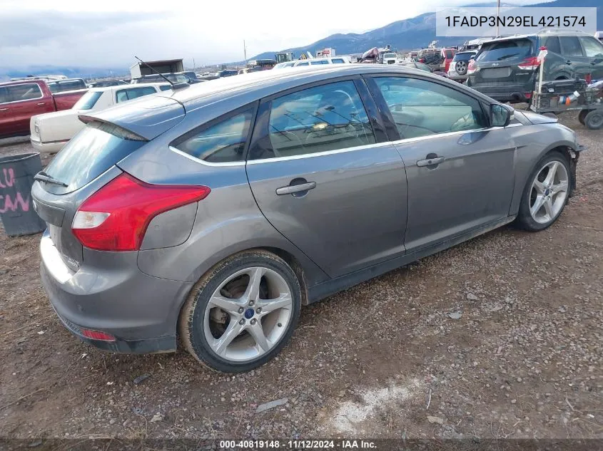 2014 Ford Focus Titanium VIN: 1FADP3N29EL421574 Lot: 40819148