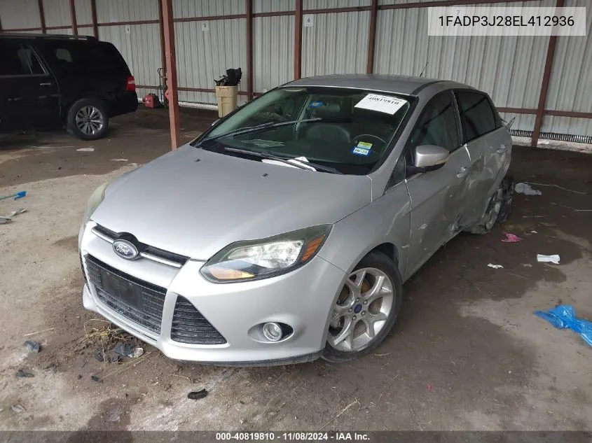 2014 Ford Focus Titanium VIN: 1FADP3J28EL412936 Lot: 40819810