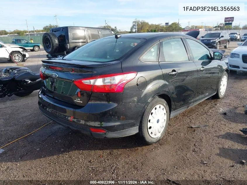 2014 Ford Focus Se VIN: 1FADP3F29EL356563 Lot: 40823906