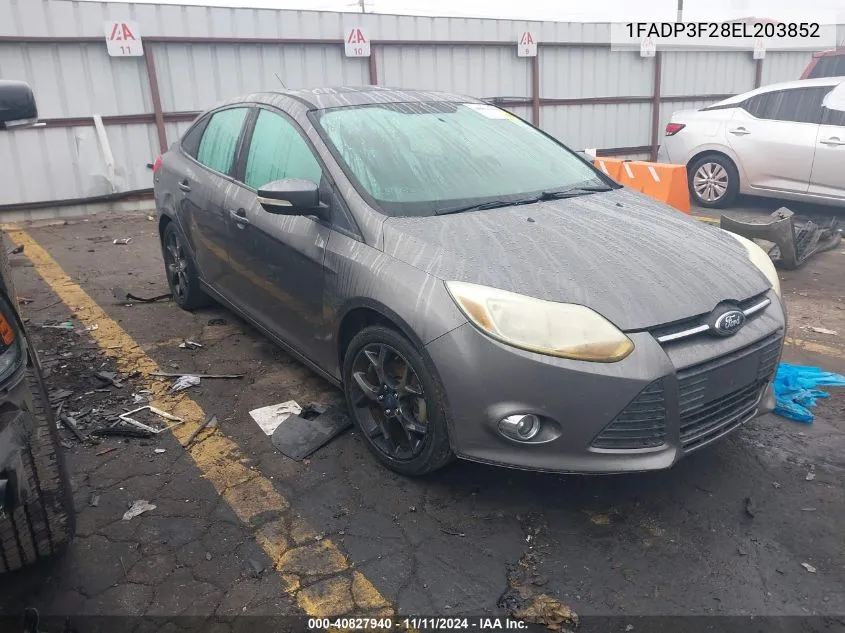 2014 Ford Focus Se VIN: 1FADP3F28EL203852 Lot: 40827940