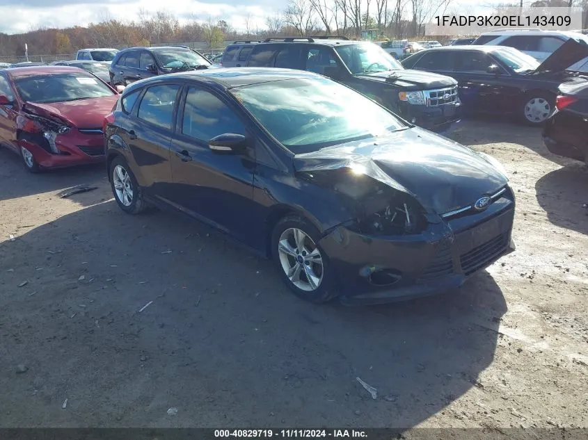 2014 Ford Focus Se VIN: 1FADP3K20EL143409 Lot: 40829719