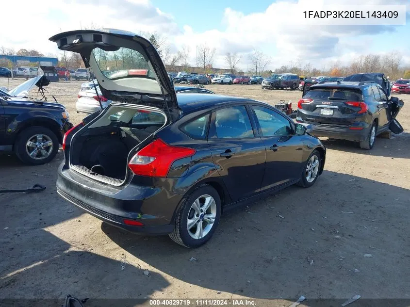 2014 Ford Focus Se VIN: 1FADP3K20EL143409 Lot: 40829719