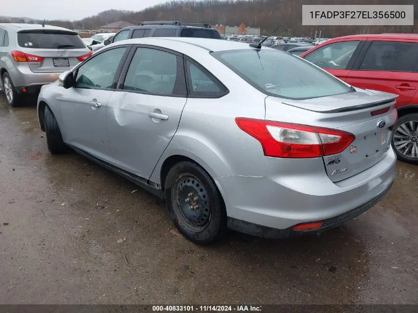 2014 Ford Focus Se VIN: 1FADP3F27EL356500 Lot: 40833101