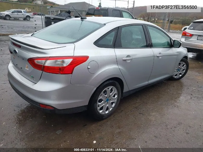 2014 Ford Focus Se VIN: 1FADP3F27EL356500 Lot: 40833101